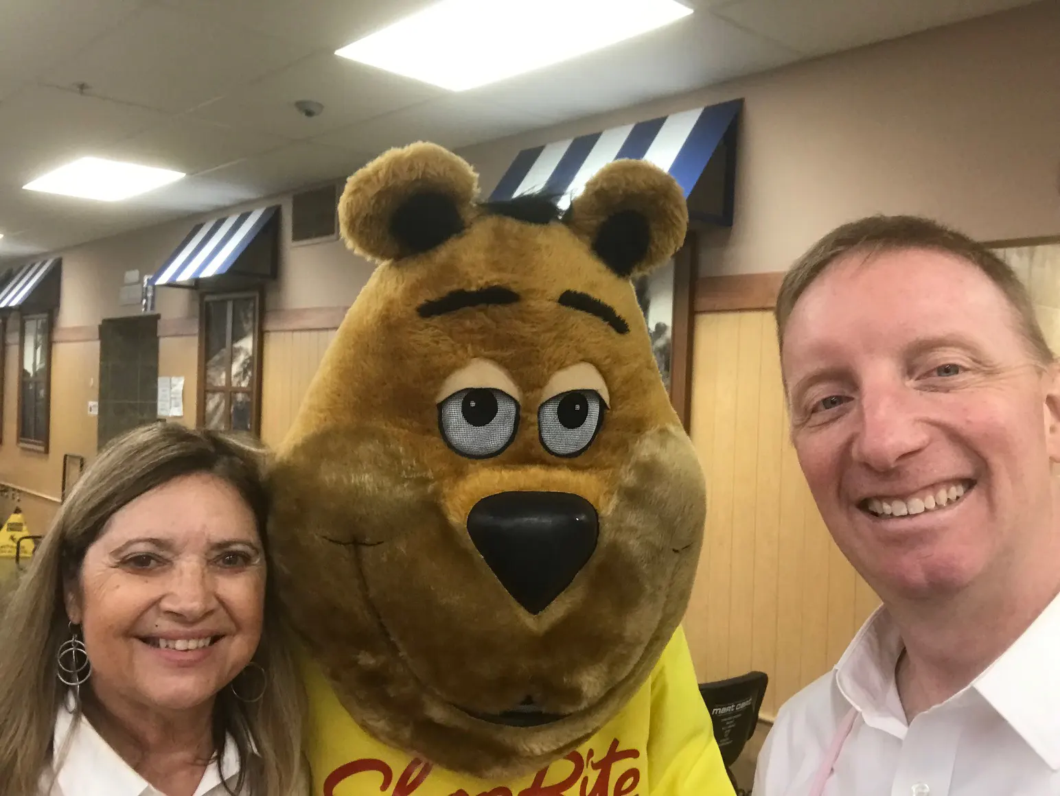 Carole’ Ann F. Bowyer, “Scrunchy” Kinsley’s mascot, and Michael J. Frailey